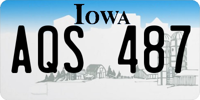 IA license plate AQS487