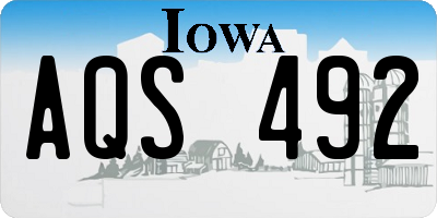 IA license plate AQS492
