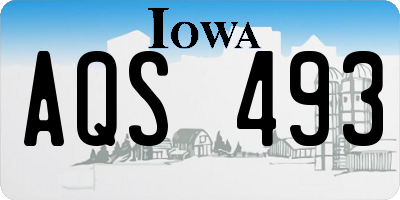 IA license plate AQS493