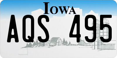 IA license plate AQS495