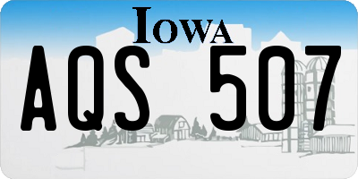 IA license plate AQS507