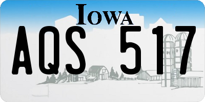 IA license plate AQS517