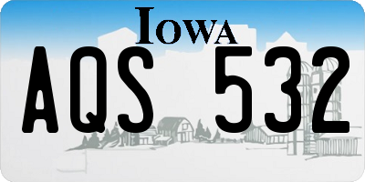 IA license plate AQS532