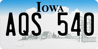 IA license plate AQS540