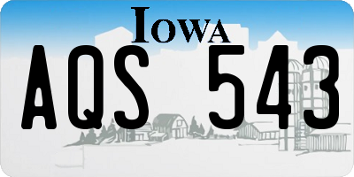 IA license plate AQS543
