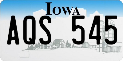 IA license plate AQS545