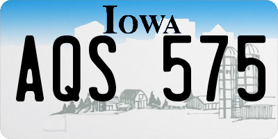 IA license plate AQS575