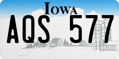 IA license plate AQS577