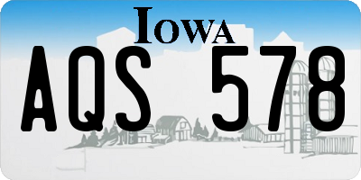 IA license plate AQS578