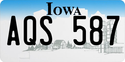 IA license plate AQS587