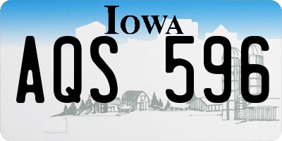 IA license plate AQS596