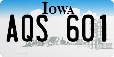 IA license plate AQS601