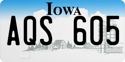 IA license plate AQS605
