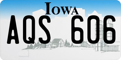 IA license plate AQS606