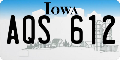 IA license plate AQS612