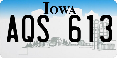 IA license plate AQS613