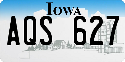IA license plate AQS627