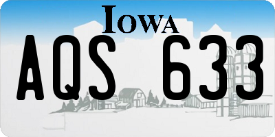 IA license plate AQS633