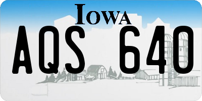 IA license plate AQS640