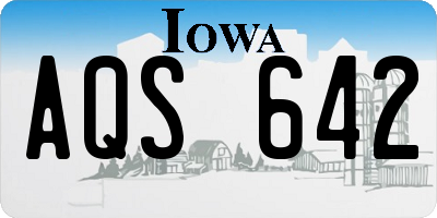 IA license plate AQS642