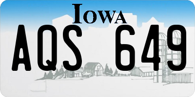IA license plate AQS649