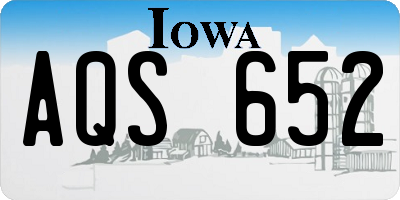IA license plate AQS652