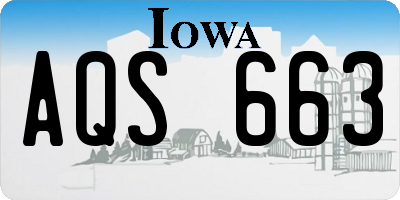 IA license plate AQS663