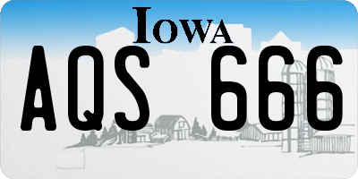 IA license plate AQS666