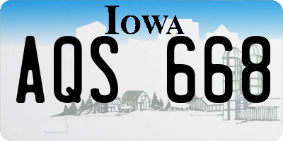 IA license plate AQS668
