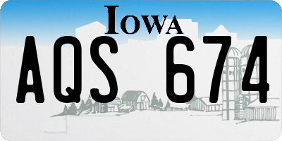 IA license plate AQS674