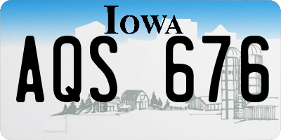 IA license plate AQS676