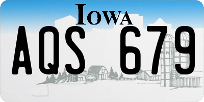 IA license plate AQS679