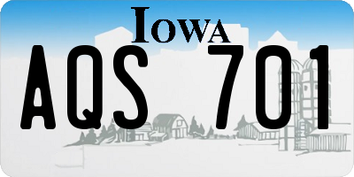 IA license plate AQS701
