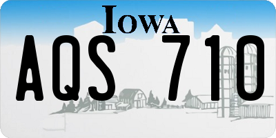 IA license plate AQS710