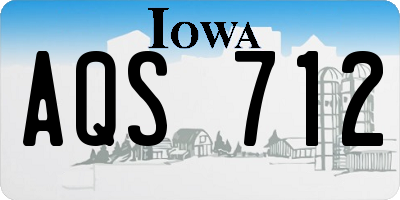 IA license plate AQS712