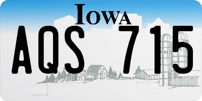 IA license plate AQS715