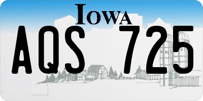 IA license plate AQS725