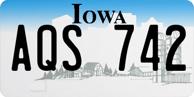 IA license plate AQS742