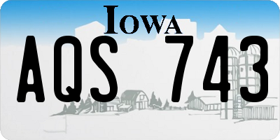 IA license plate AQS743