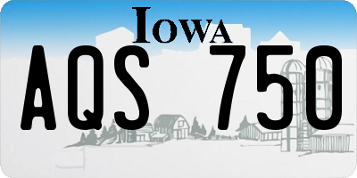 IA license plate AQS750