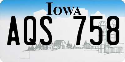 IA license plate AQS758