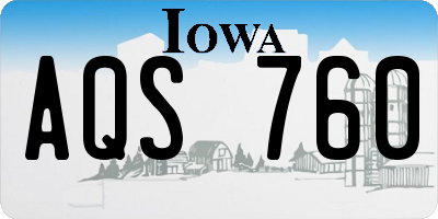IA license plate AQS760