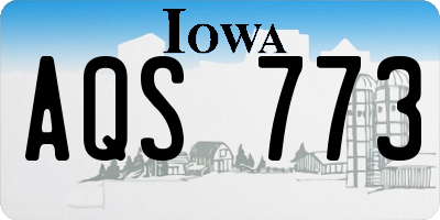 IA license plate AQS773