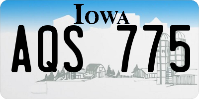 IA license plate AQS775
