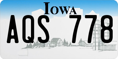 IA license plate AQS778
