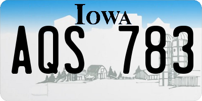 IA license plate AQS783