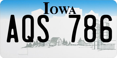 IA license plate AQS786