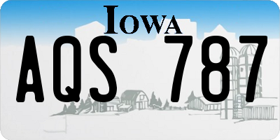 IA license plate AQS787