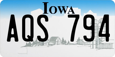 IA license plate AQS794
