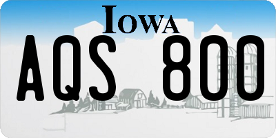 IA license plate AQS800